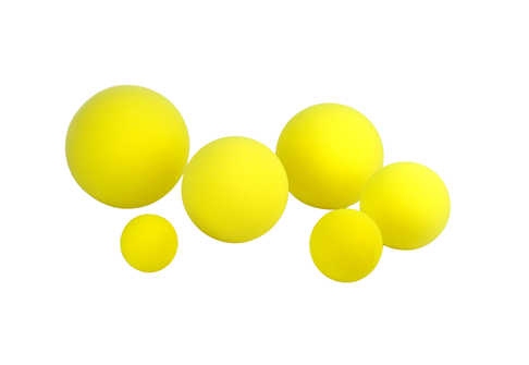 Referencia: K443, nombre: Pelota Espuma Supersuave. Bote Bajo. Amarilla