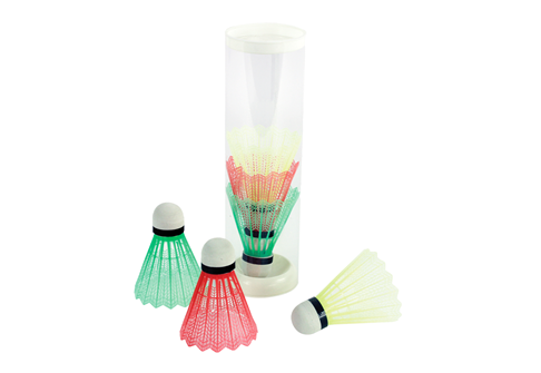 Referencia: 95559, nombre: Volantes Badminton Plástico color, bote 6 uds.